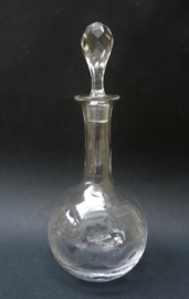 Crystal guilloche engraved globe decanter 19th century