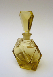 Art Deco geel kristallen parfumfles