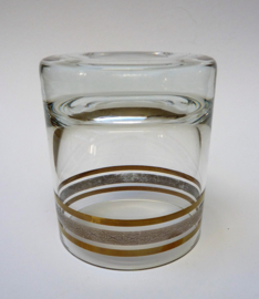 Old Fashioned whisky tumbler goud zilver band