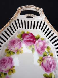 Schumann Arzberg Melrose opengewerkte porseleinen mand roze rozen