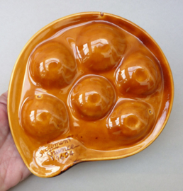 St Clement faience snail dish in snail shell shape