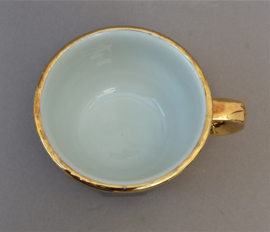 Pillivuyt cappuccino cup green and gold