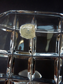 Quist Mid Century crystal and silver plated pedestal bowl
