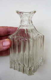 Art Deco glass oil and vinegar bottles with black stopper