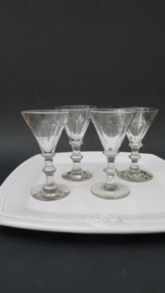 Transparant port wine glasses early 19th century