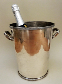 Antique brushed steel champagne wine bucket pattern Cross band