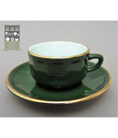 Apilco Flora coffee cup with saucer green Vert Empire 