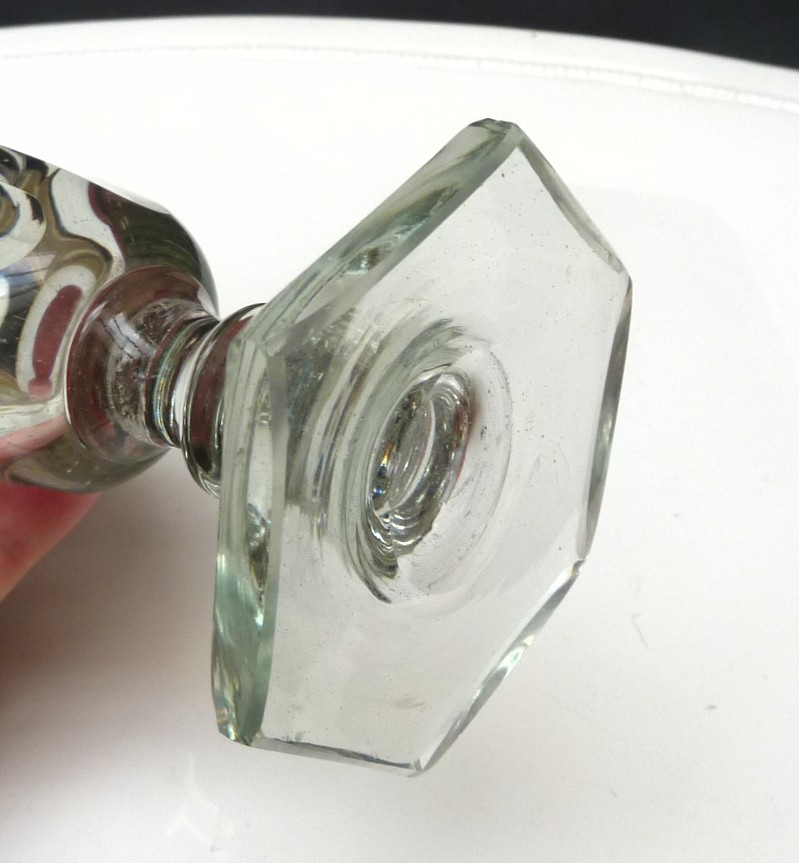 Hexagonal base champagne flute glasses early 19th century