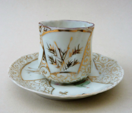 Japanse Edo Hirado demitasse kop en schotel