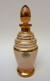 De Rupel Boom Mid Century pink and gold liqueur decanter set