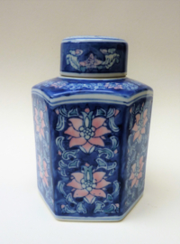 Vintage Chinese porcelain tea caddy