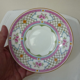 Minton Queens Trellis Pink tea cup with saucer