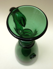 Empoli Verde Mid Century green glass handled decanter