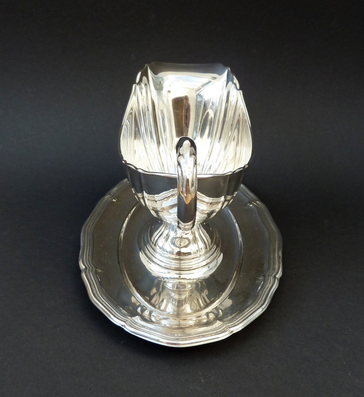 Silver plated sauce bowl with attached dish GD Alpaka Silver