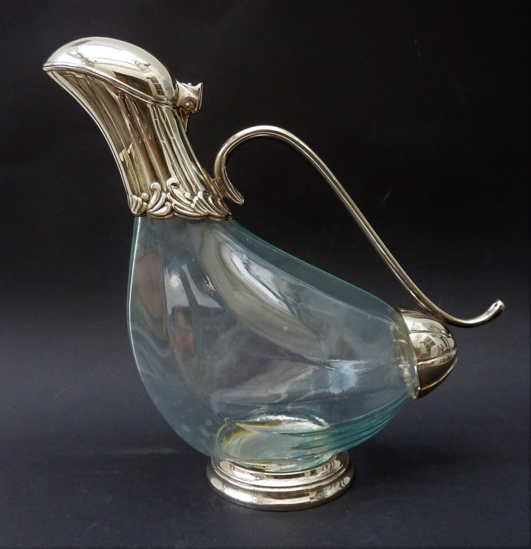 Kalte Ente Duck Decanter With Silver Plated Mounting Vintage Glass And Crystal Decanters La Vitrine De Ine - Glass Silver Duck Decanter Kalte Ente Duck Decanter With Silver Plated Mounting Vintage Glass And Crystal Decanters La Vitrine De Ine - Glass Silver Duck Decanter
