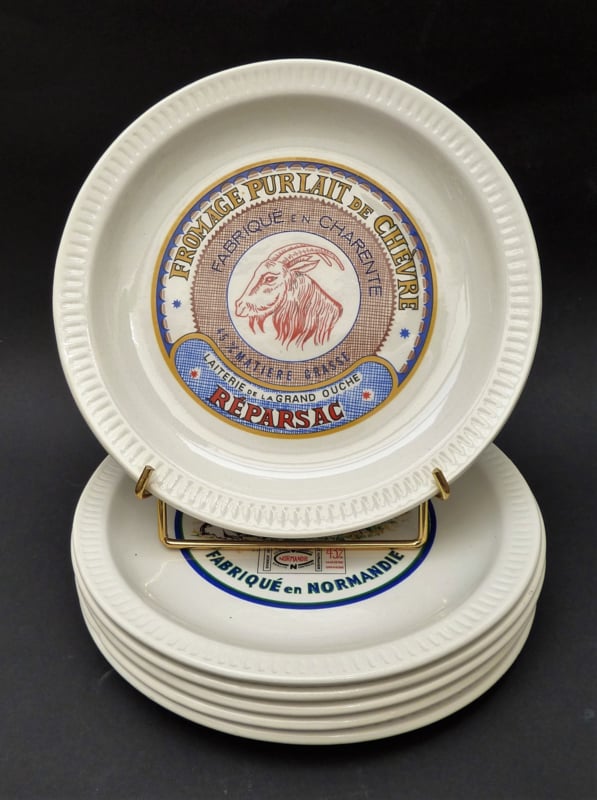 Six French Ironstone dinner plates St Amand