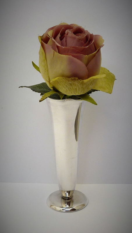 Wmf Silverplated Art Deco Trumpet Vase Silverplated Rosebud