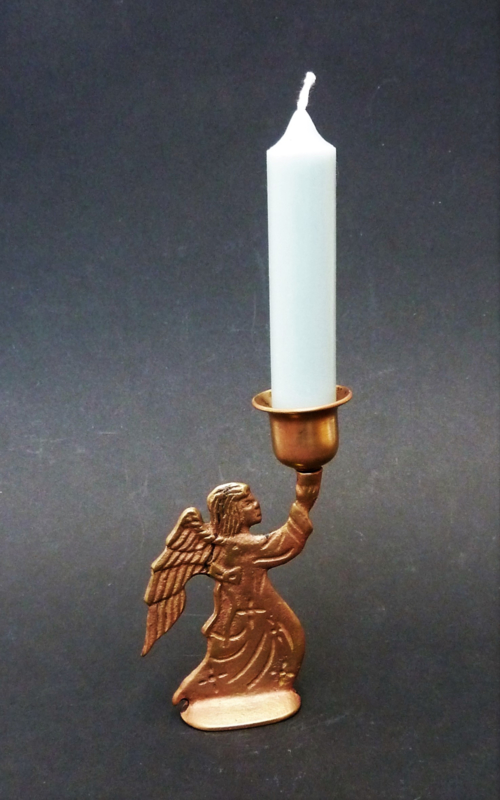 Messing kerst engel kandelaar | Kandelaars messing brons smeedijzer | de Caroline