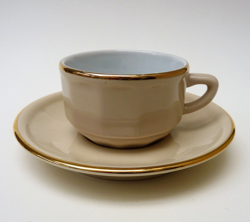 Apilco taupe and gold bistroware porcelain espresso cup Various colours La Vitrine de Caroline