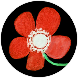 Sluitzegel rode bloem
