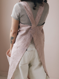 LINNEN APRON OLD PINK