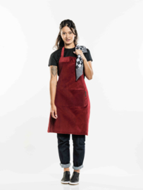 Bib Apron Chaud Devant - Red Velvet W70 - L85