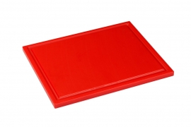 Snijplank Polyethyleen rood - 1/2 - 1/1 GN of 60x40 - met of zonder geul