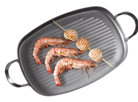 Grillplaat / grillpan plaatstaal - 38x26 cm - Mineral B - De Buyer