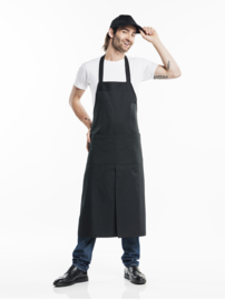 Bib Apron Chaud Devant - Black 4-pockets W75 - L100