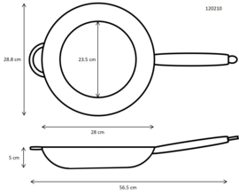 Koekenpan gietijzer 28 cm - Ronneby Bruk 'Maestro'