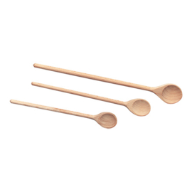 Kooklepels Set a 3 - hout - rond - 25/30/35 cm