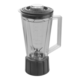 Beker met deksel, afsluitdop en messtel - Santos blender 33