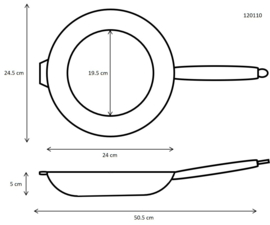 Koekenpan gietijzer 24 cm - Ronneby Bruk 'Maestro'