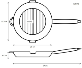 Grillpan gietijzer 28 cm - Ronneby Bruk 'Maestro'