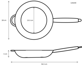 Koekenpan gietijzer 28 cm - Ronneby Bruk 'Maestro'