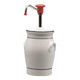 Sauzen dispenser - Keramische pot - Rood / Geel / Wit