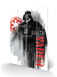Star Wars - Rogue One Darth Vader Grunge Wood / HoutPrint B40cm x H59cm