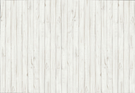 Fotobehang - White Wooden Wall - B 366 x H 254 cm - Wit