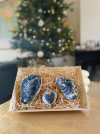 Houten oestermandje cadeau met drie oesters