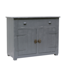 Houten locker commode - Antraciet doorgeschuurd