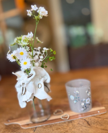 Plateautje "flowers & candel"