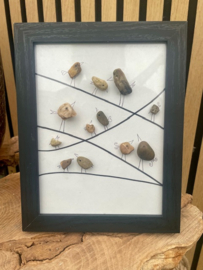 Stone birds in fotolijst 3 d