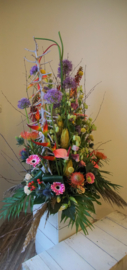 Rouwarrangement langwerpig  luxe exoten