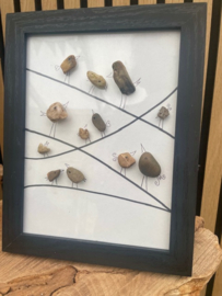 Stone birds in fotolijst 3 d