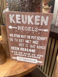 tekstbord  keuken regels