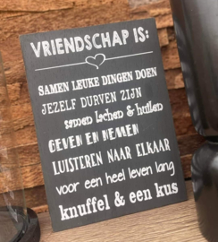 tekstbord vriendschap