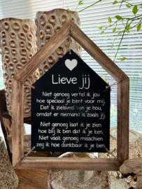 Tekstbord "lieve jij"
