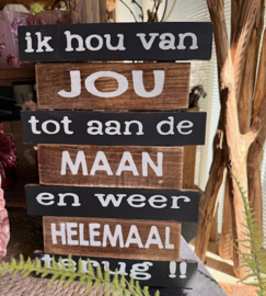 Tekstbord "ik jou van jou"