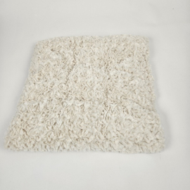Knuffelstof pofkussen off white, 42x42 cm