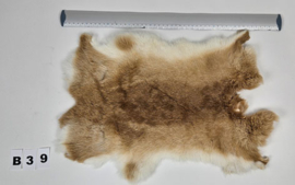 Konijnenvacht - 100% NATUURLIJK - licht bruin gemarmerde kleur